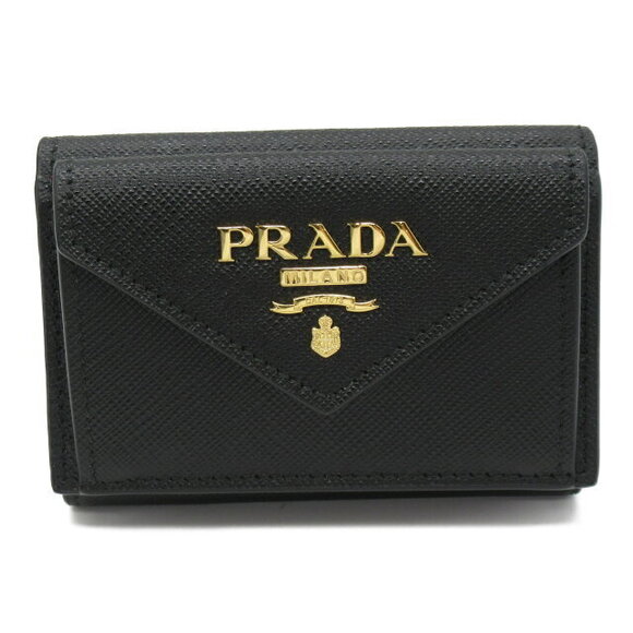 Prada Handbags - Prada Saffiano Leather Tri fold Wallet Black